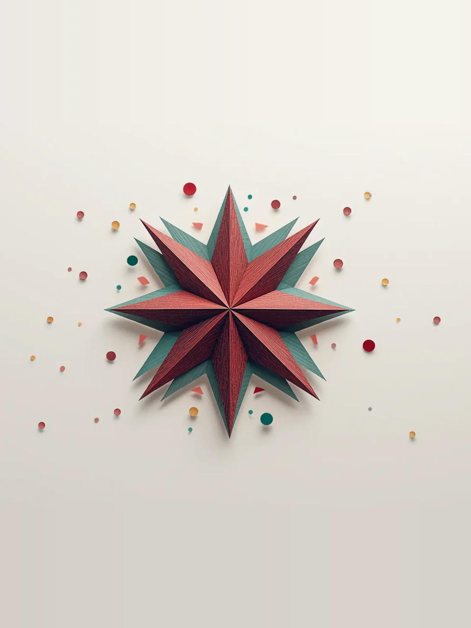 Étoile en relief avec confettis