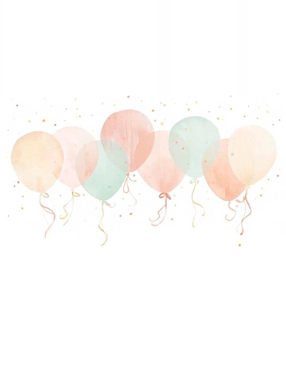 Ballons pastel et confettis