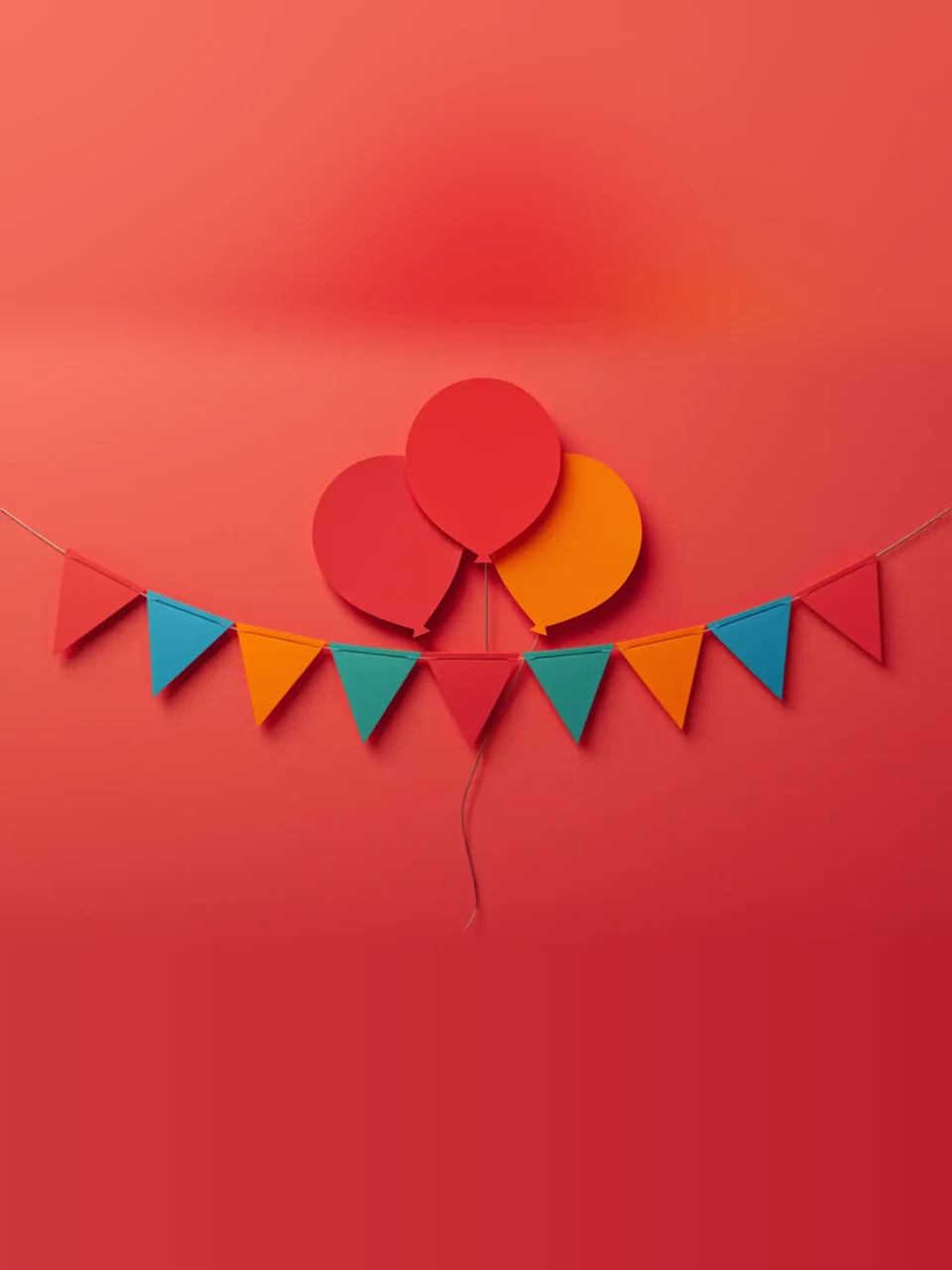 Ballons et fanions en papier découpé