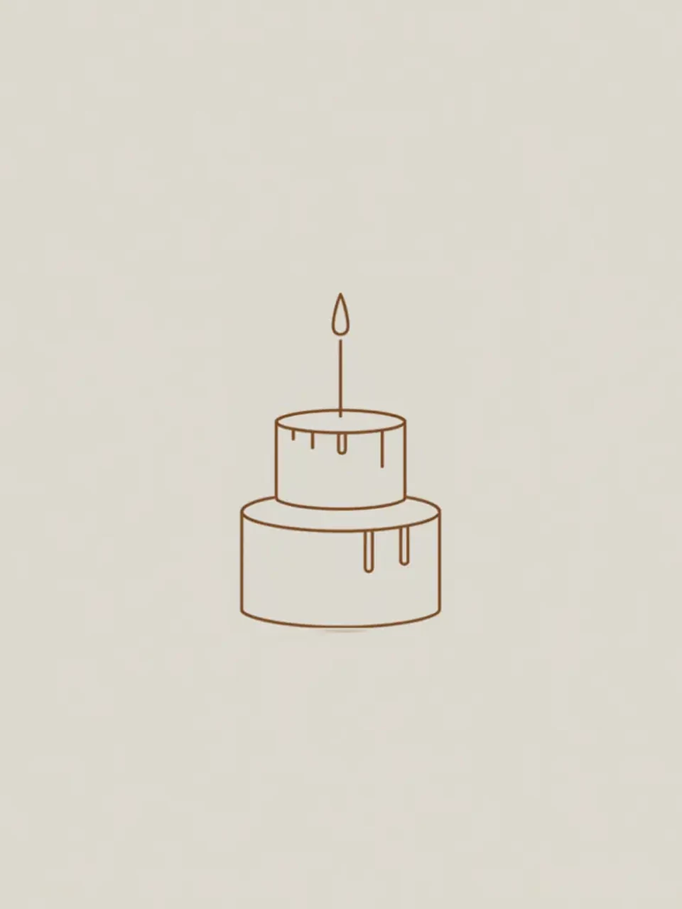 Dessin minimaliste de gâteau d’anniversaire
