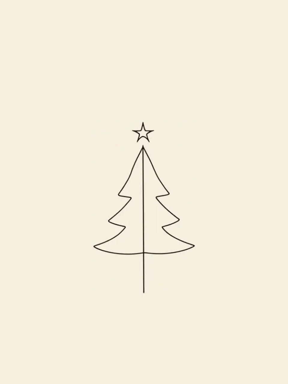 Noël: Dessin au trait minimaliste