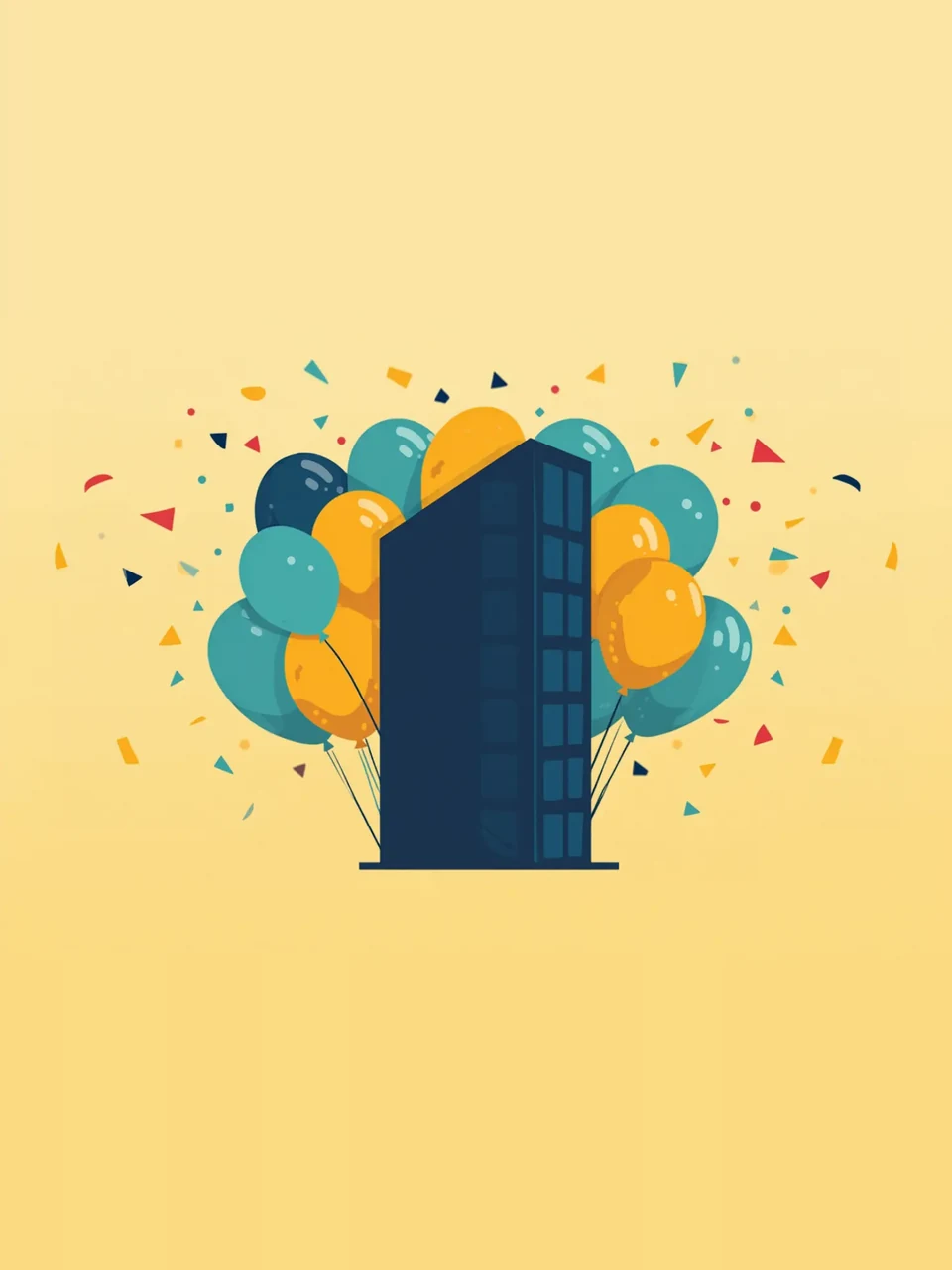 Anniversaire d’entreprise: Illustration colorée
