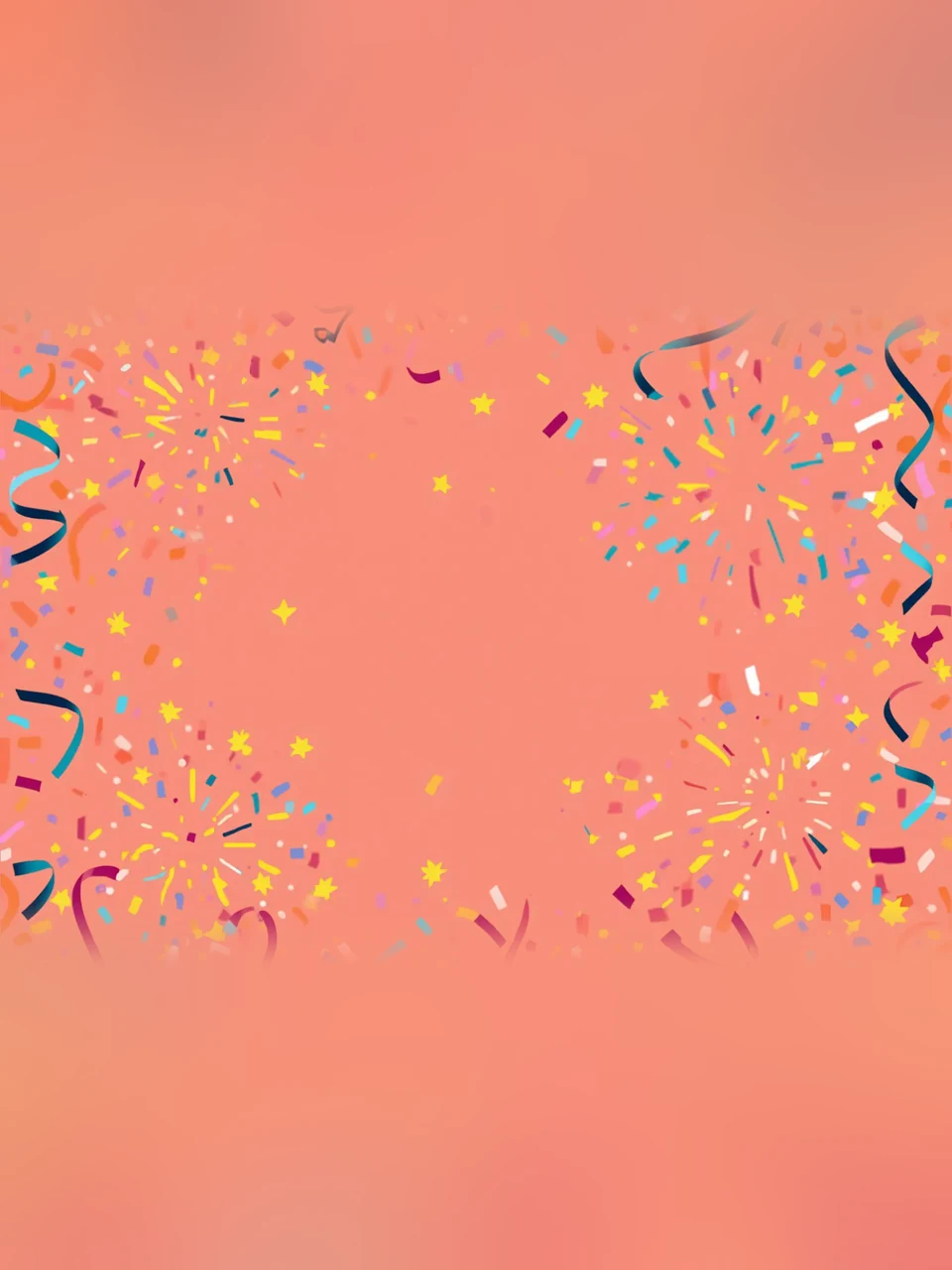 Feux d’artifice colorés et confettis