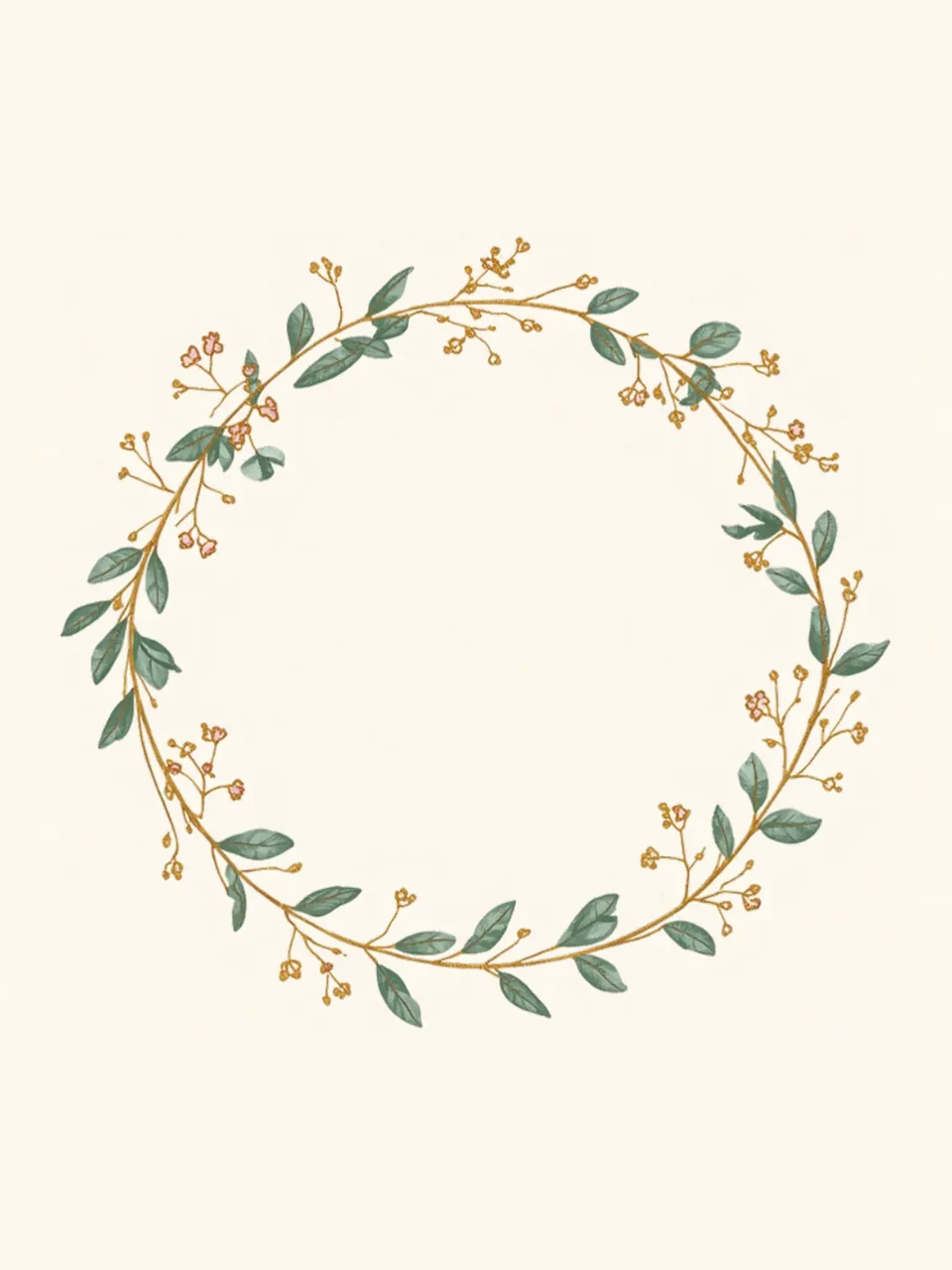 Couronne d’eucalyptus aux touches dorées