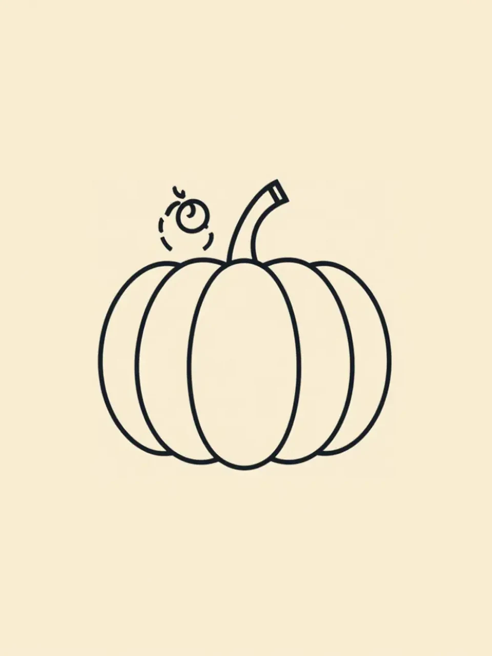 Halloween: Dessin au trait minimaliste