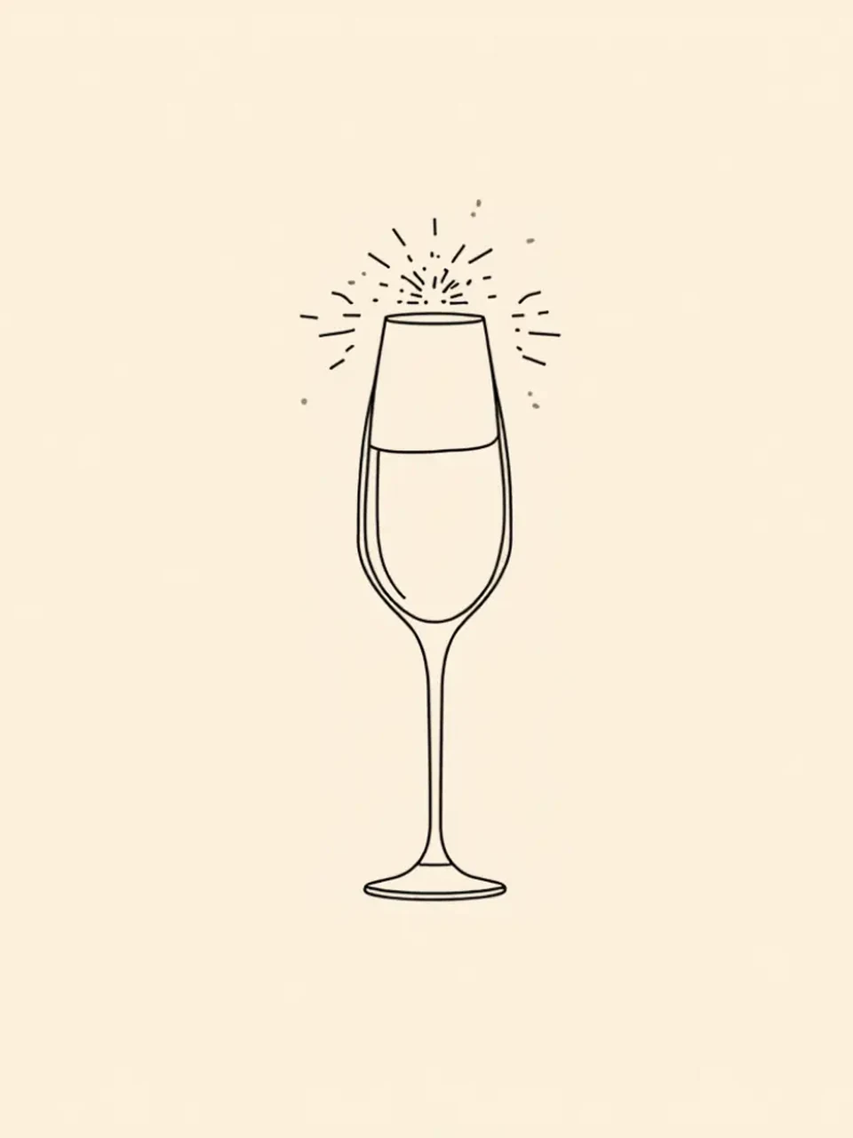 Nouvel An: Dessin au trait minimaliste