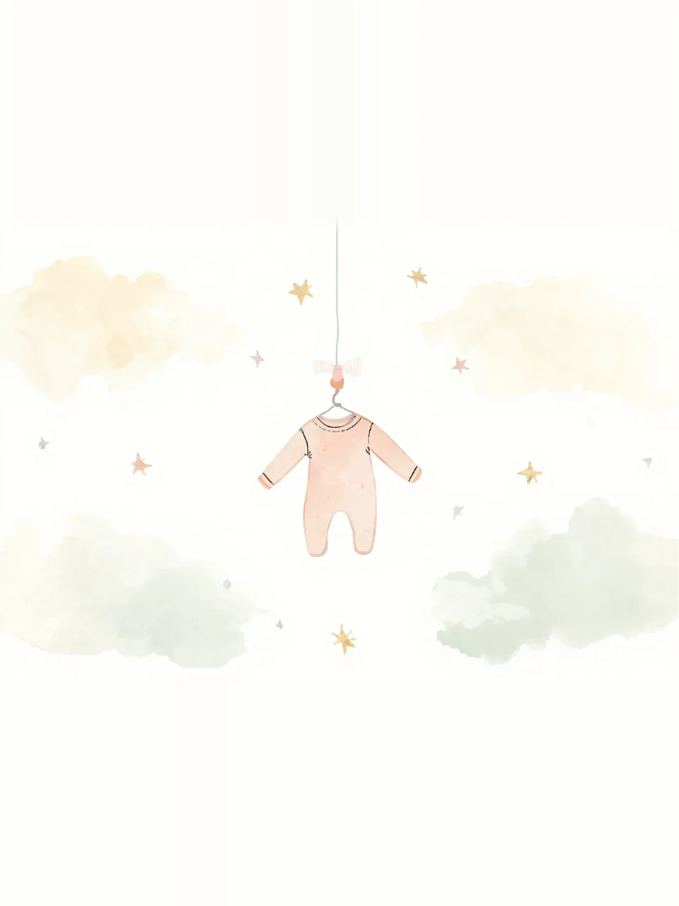 Vêtement de bébé parmi nuages et étoiles