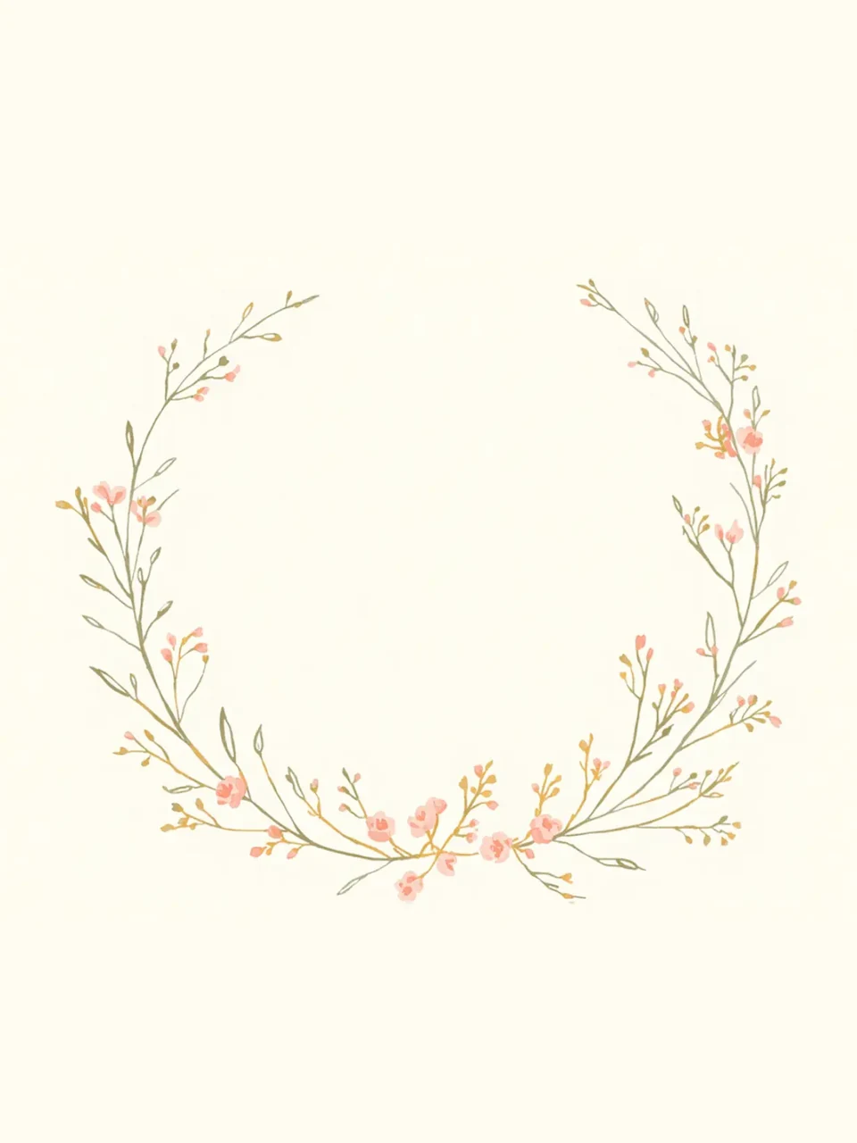 Délicate couronne de fleurs roses