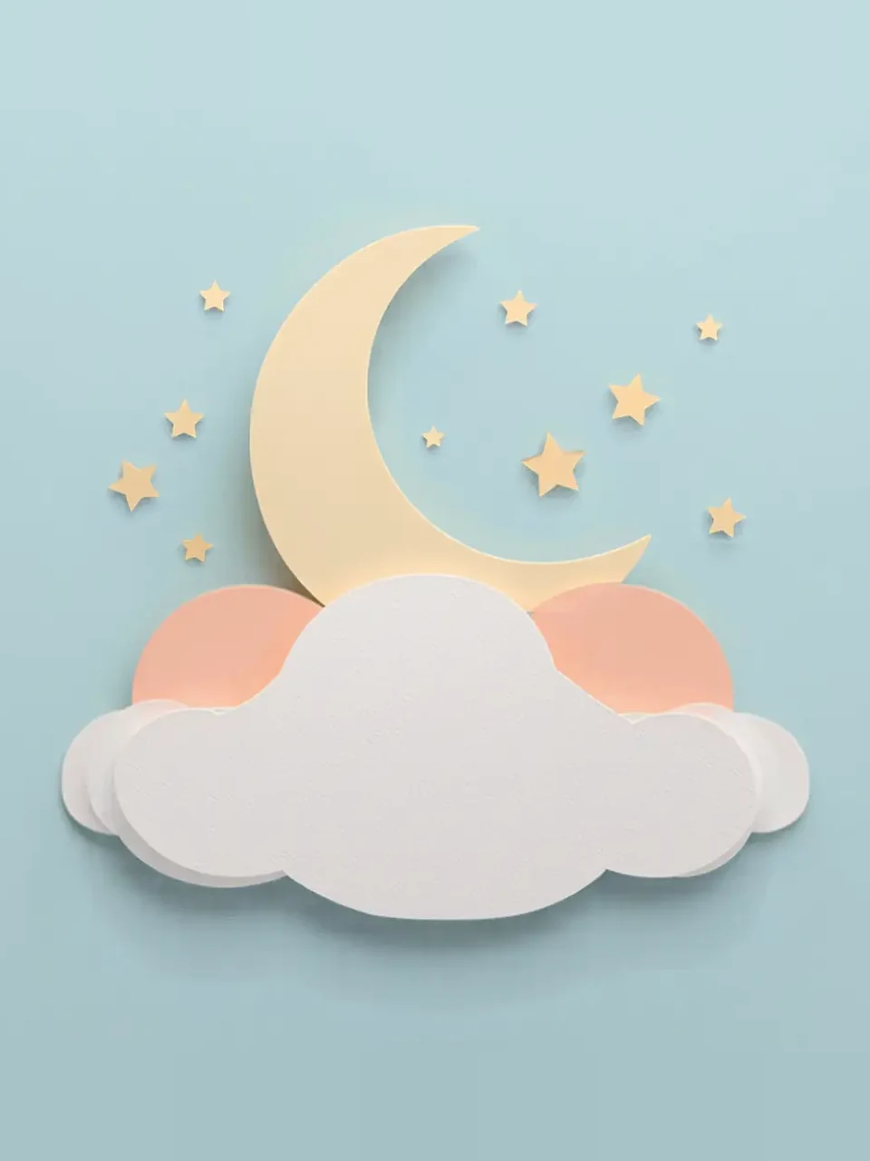 Lune et étoiles sur un nuage