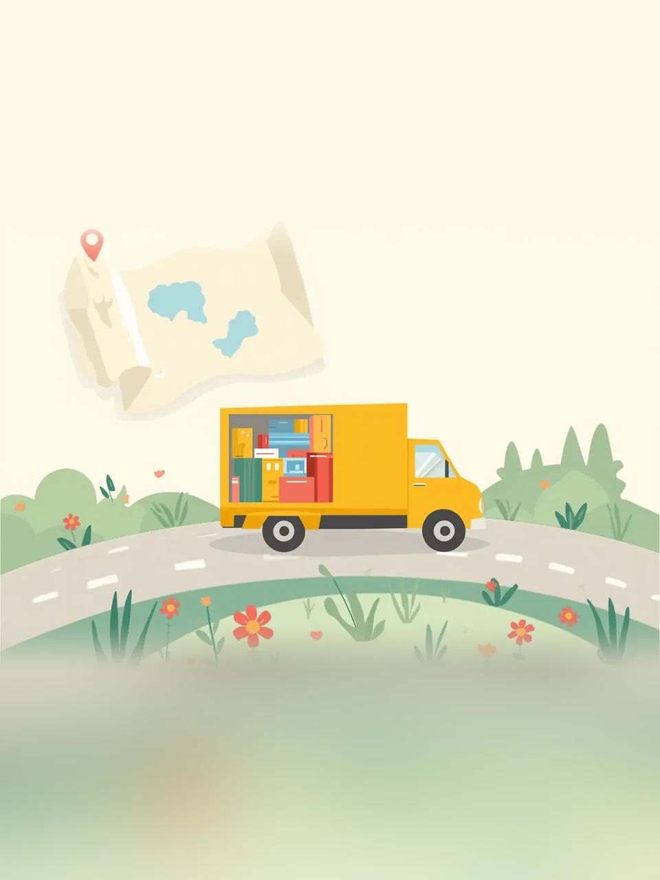 Déménagement: Illustration colorée