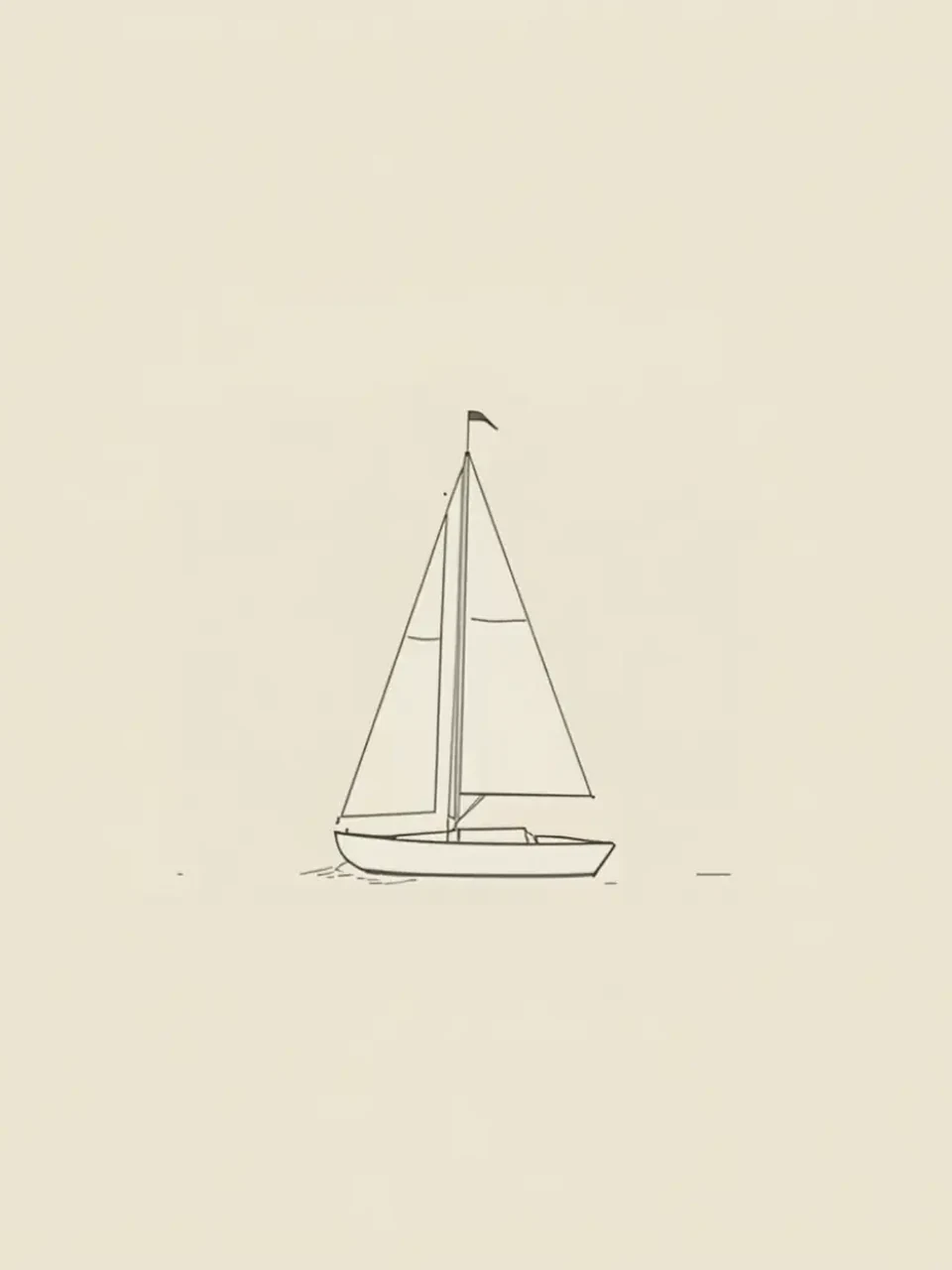 Dessin minimaliste de voilier